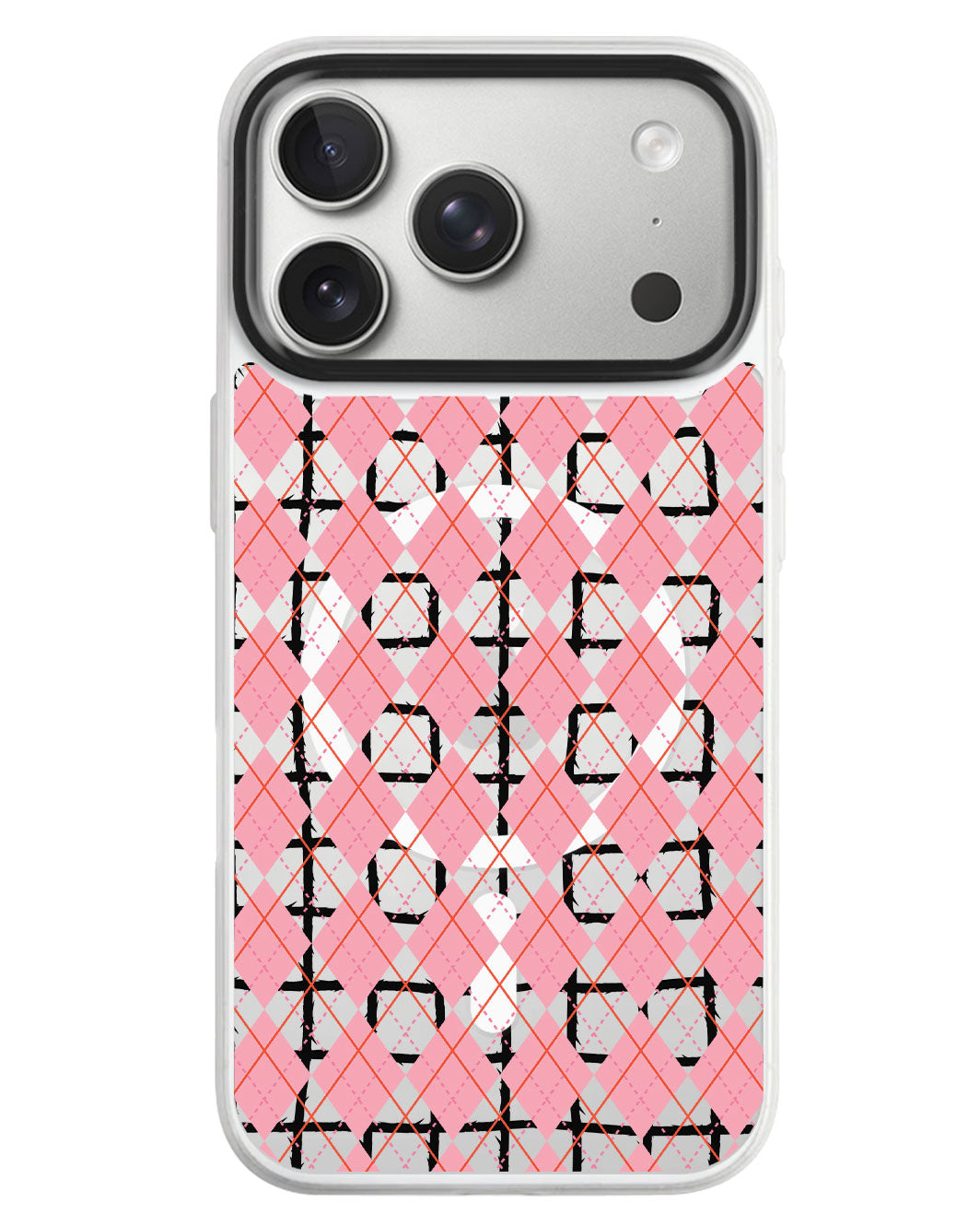 iPhone Rearguard MagSwap - Pink Argyle