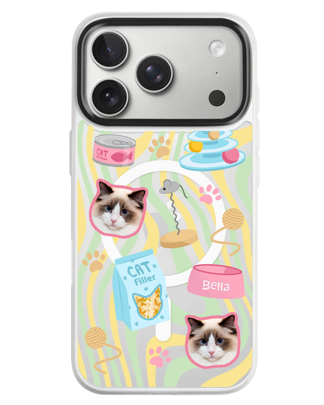 iPhone Rearguard MagSwap - Pet Grid Kitty Playtime