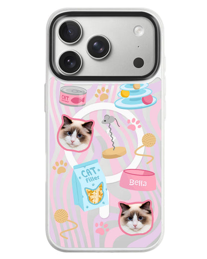iPhone Rearguard MagSwap - Pet Grid Kitty Playtime
