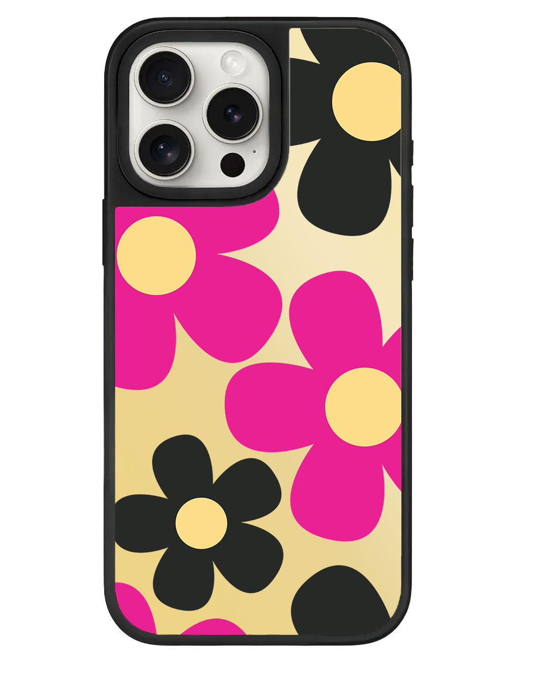 iPhone Mirror Grip Case - Daisy Hot Pink