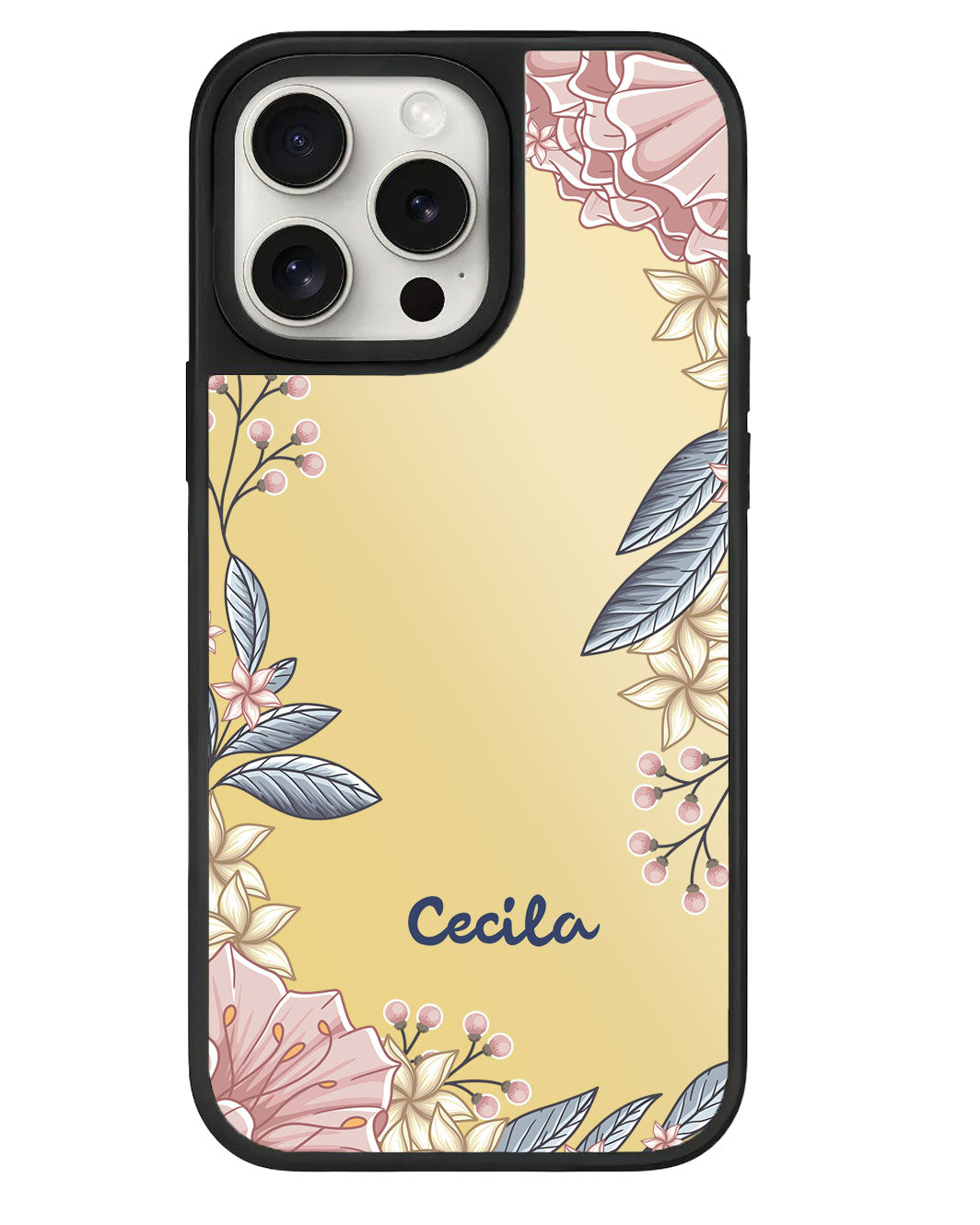 iPhone Mirror Grip Case - Pink Florals