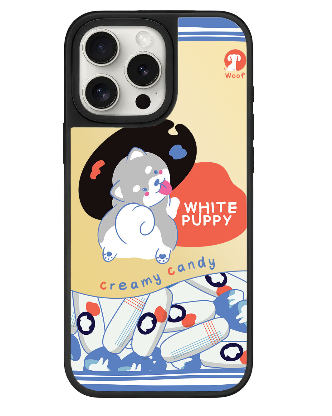 iPhone Mirror Grip Case - White Puppy