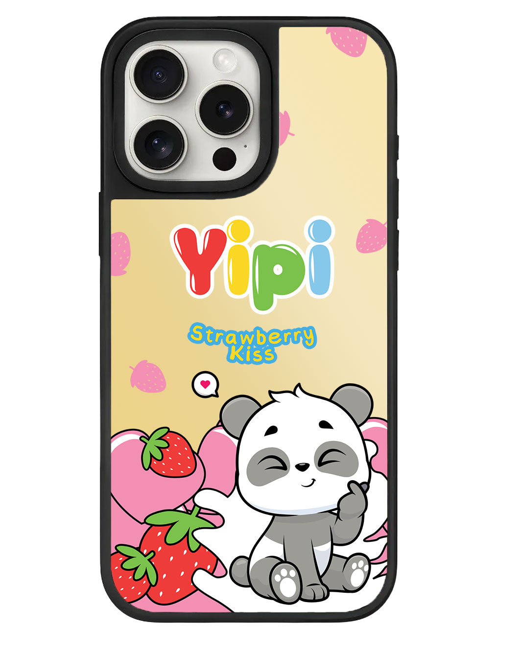 iPhone Mirror Grip Case - Yipi Strawberry Kiss