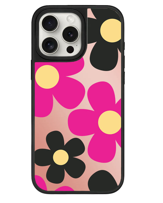 iPhone Mirror Grip Case - Daisy Hot Pink