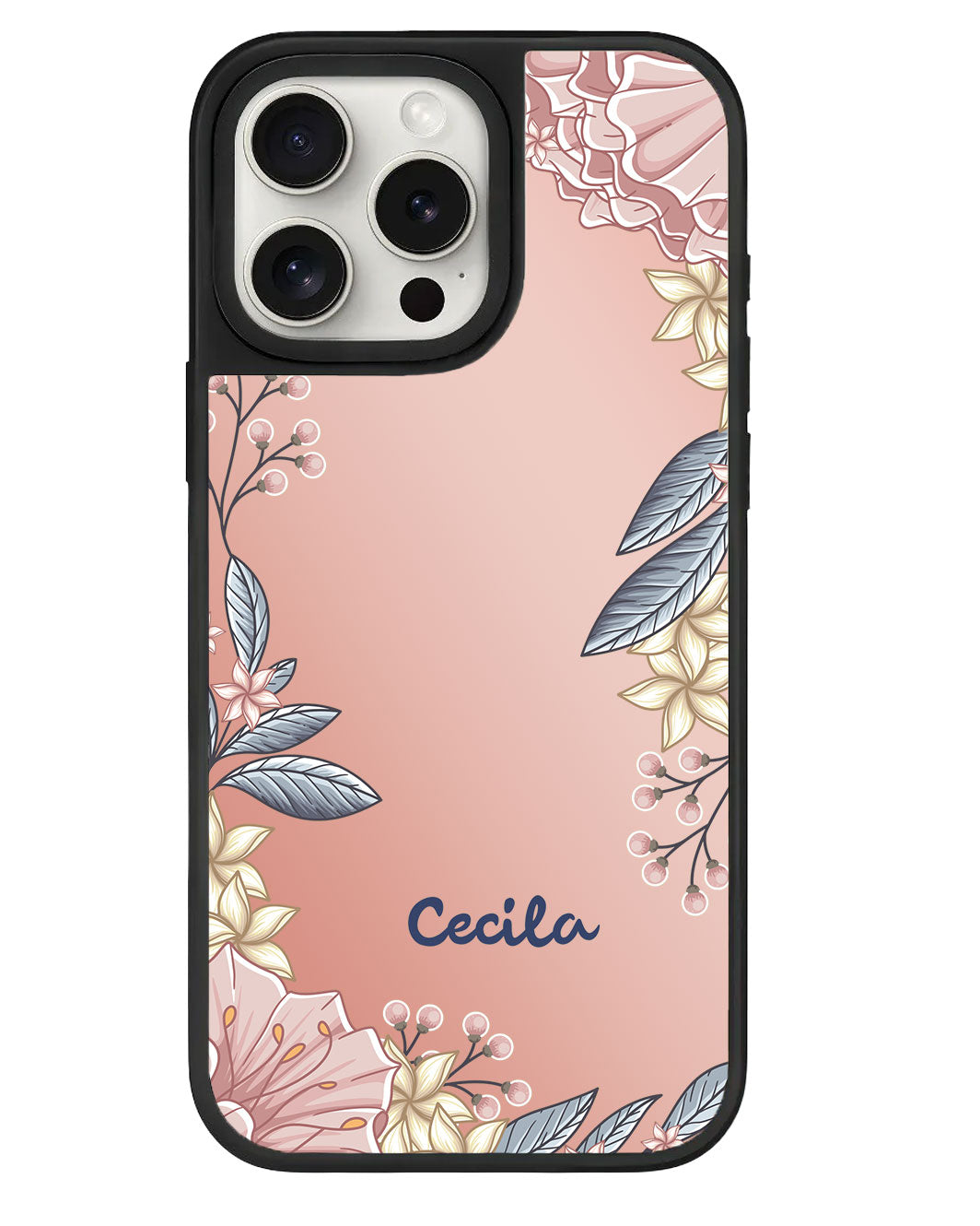 iPhone Mirror Grip Case - Pink Florals