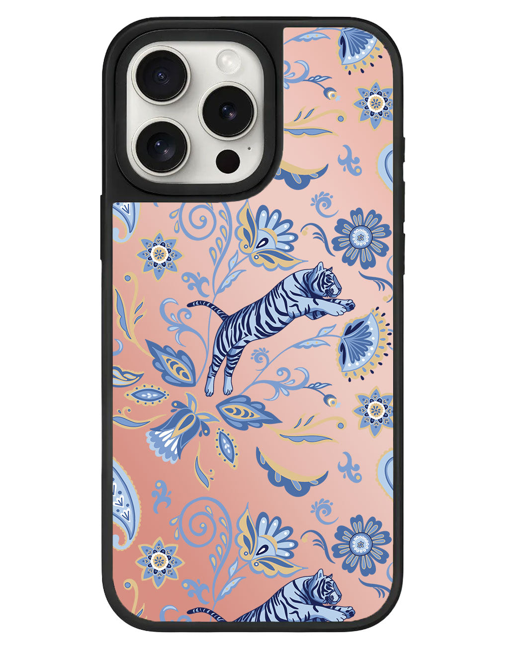 iPhone Mirror Grip Case - Tiger & Floral