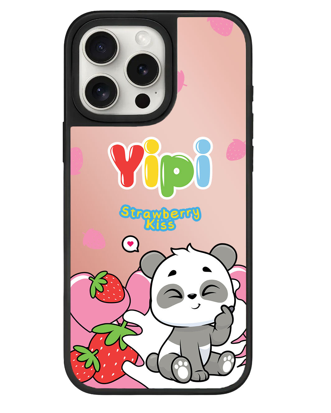 iPhone Mirror Grip Case - Yipi Strawberry Kiss