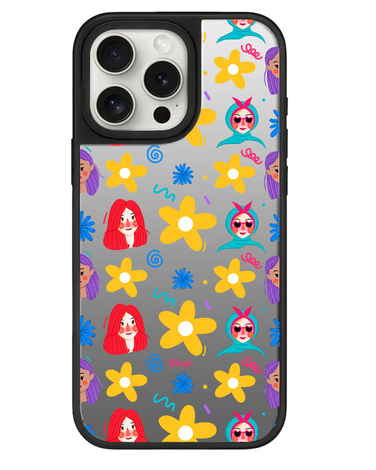 iPhone Mirror Grip Case - Daisy Faces