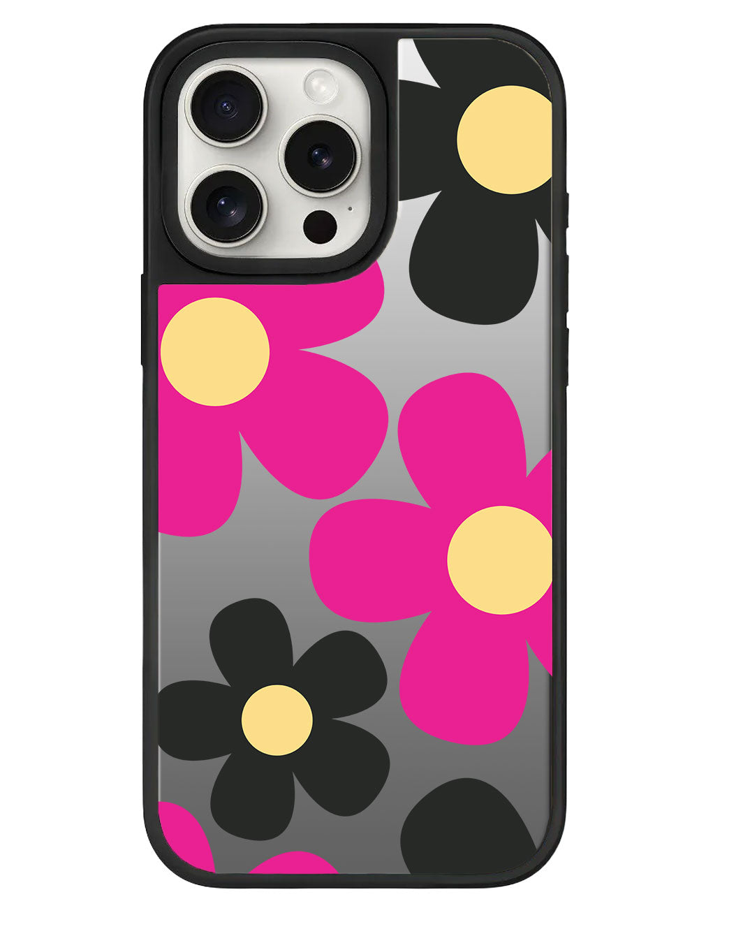 iPhone Mirror Grip Case - Daisy Hot Pink