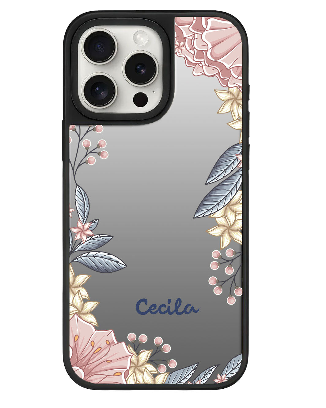 iPhone Mirror Grip Case - Pink Florals