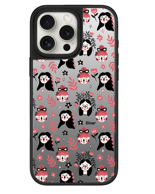 iPhone Mirror Grip Case - Flowery Faces