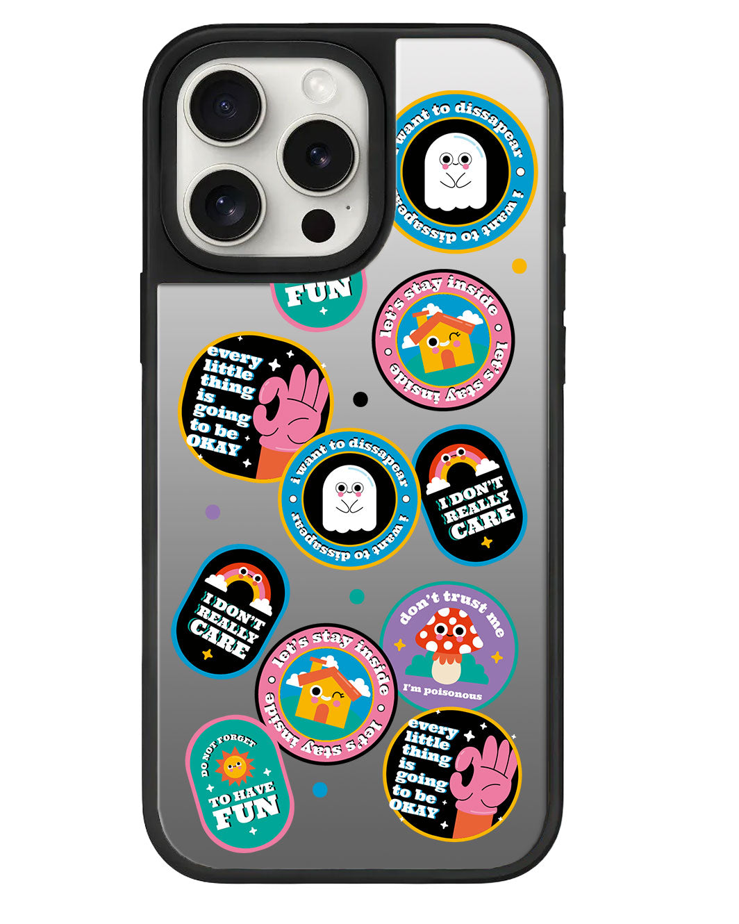 iPhone Mirror Grip Case - Monster Sticker Pack