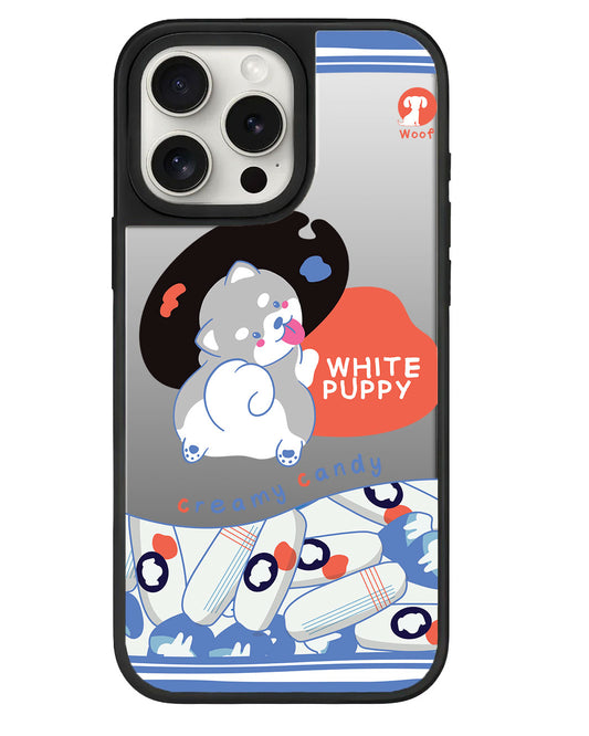 iPhone Mirror Grip Case - White Puppy