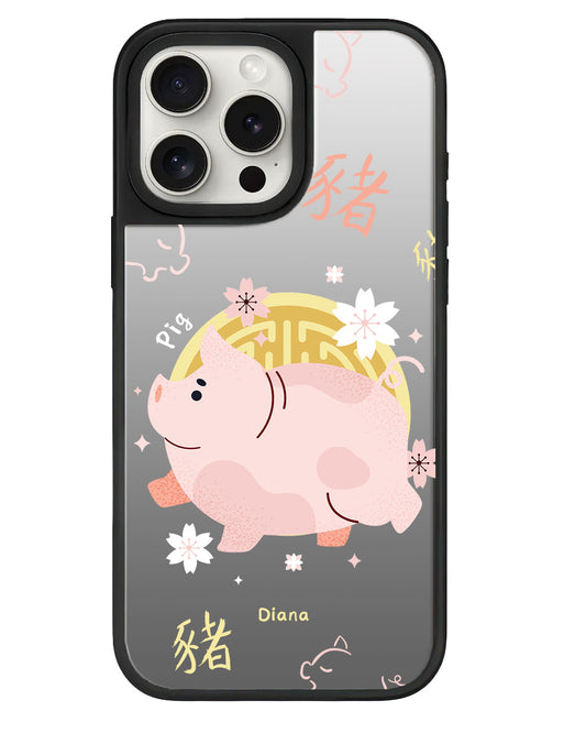 iPhone Mirror Grip Case -  Pig (Chinese Zodiac / Shio)