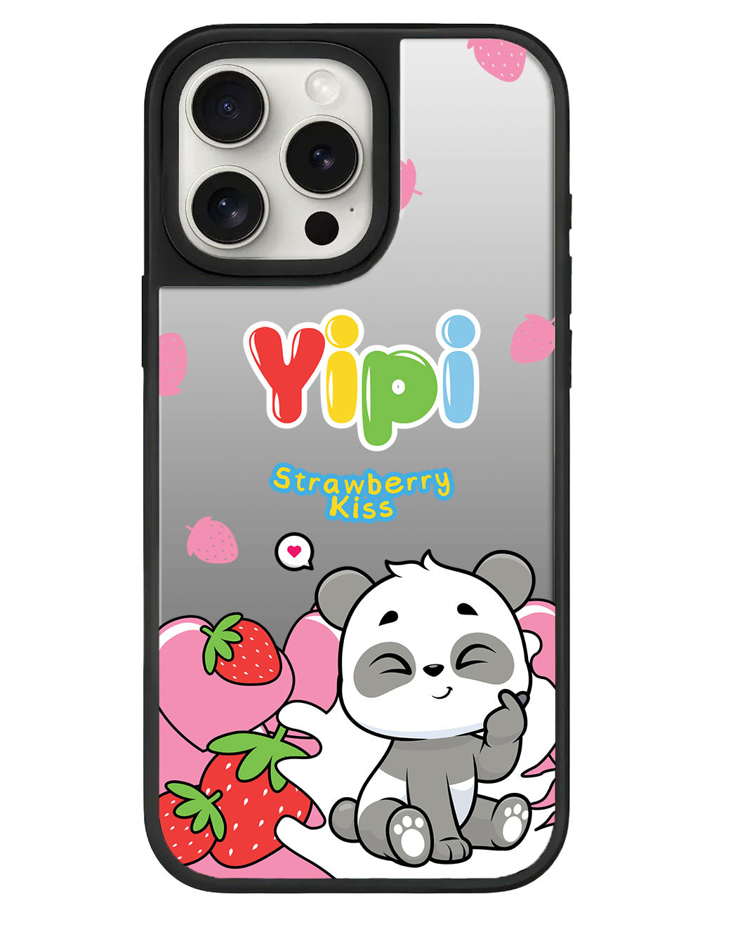 iPhone Mirror Grip Case - Yipi Strawberry Kiss