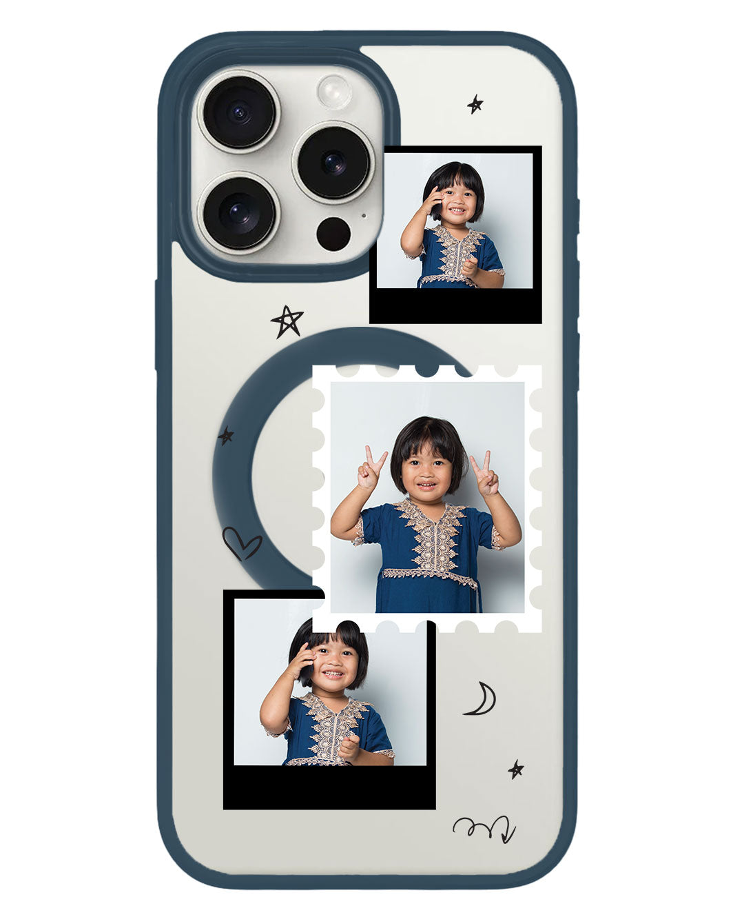 iPhone Rearguard Hybrid - Face Grid Black Polaroid