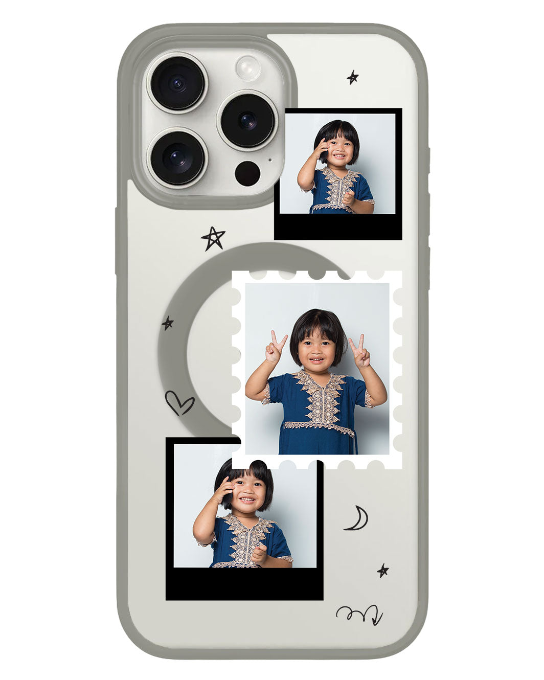 iPhone Rearguard Hybrid - Face Grid Black Polaroid