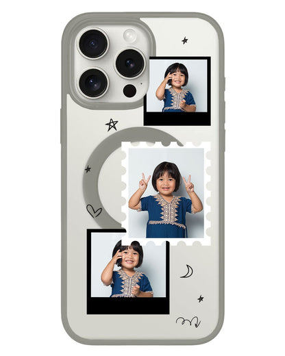 iPhone Rearguard Hybrid - Face Grid Black Polaroid