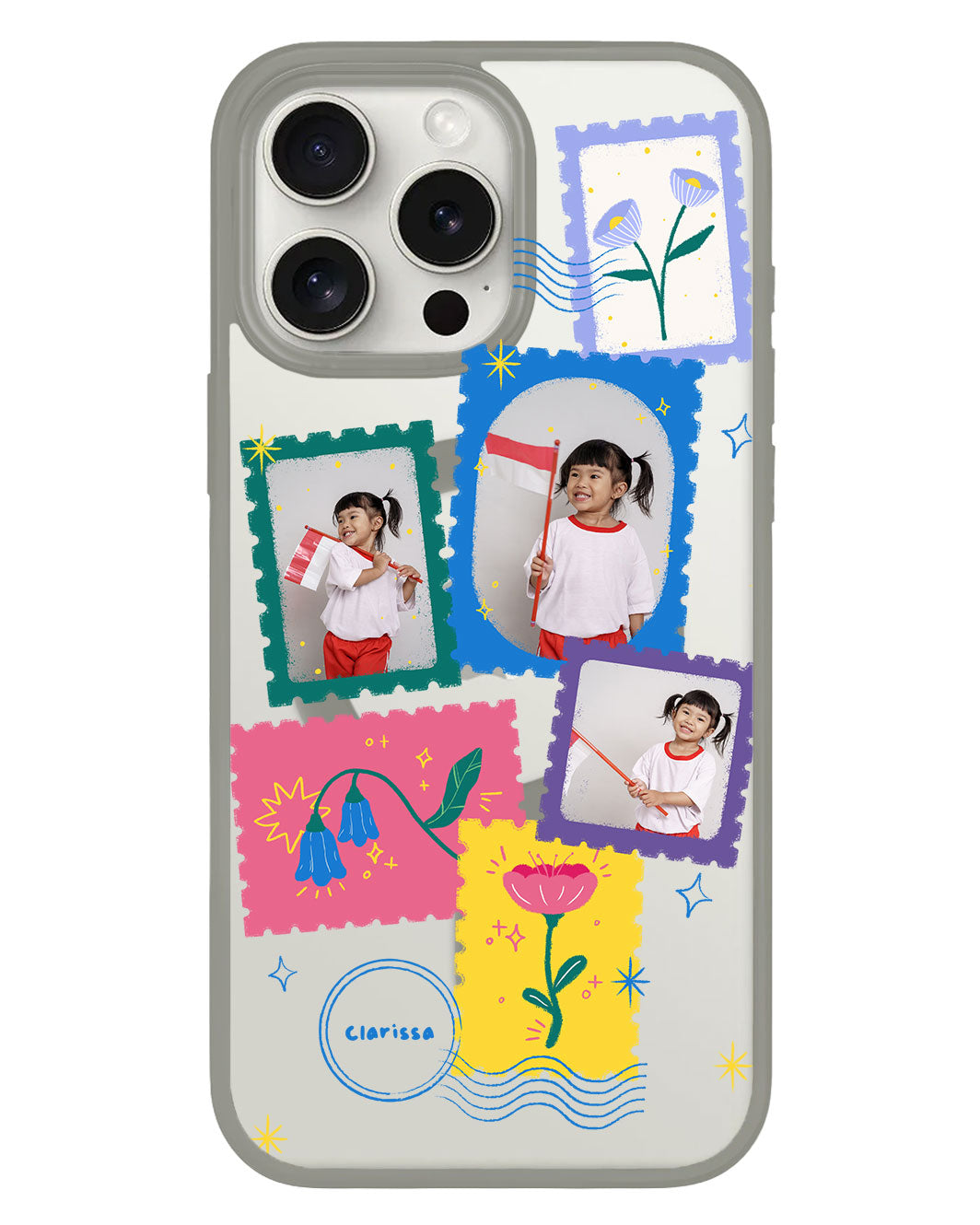 iPhone Rearguard Hybrid - Face Grid Floral Stamps