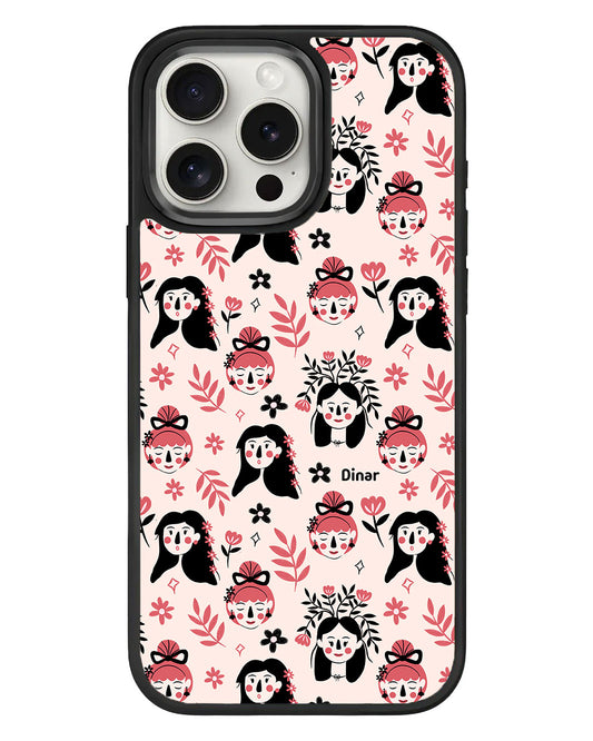 iPhone Standee Grip Case - Flowery Faces