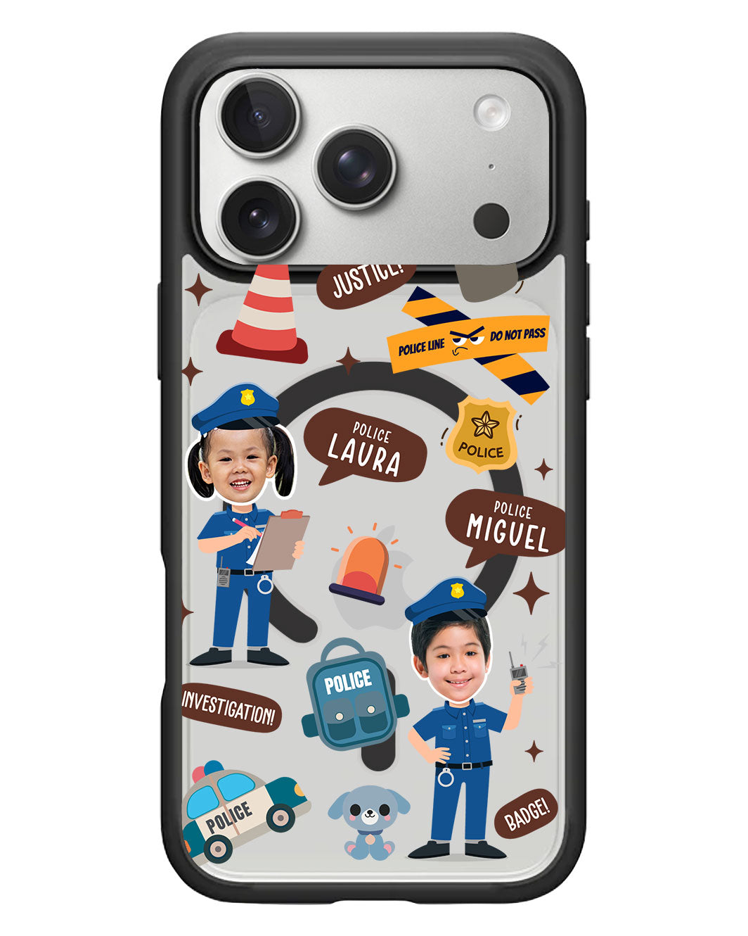 iPhone Rearguard Hybrid - Face Grid Dream Police