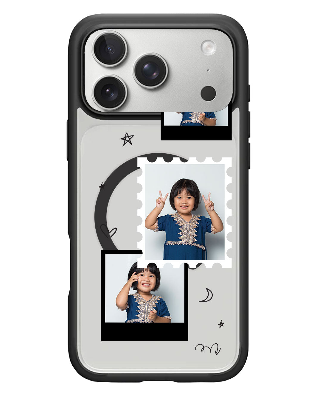 iPhone Rearguard Hybrid - Face Grid Black Polaroid