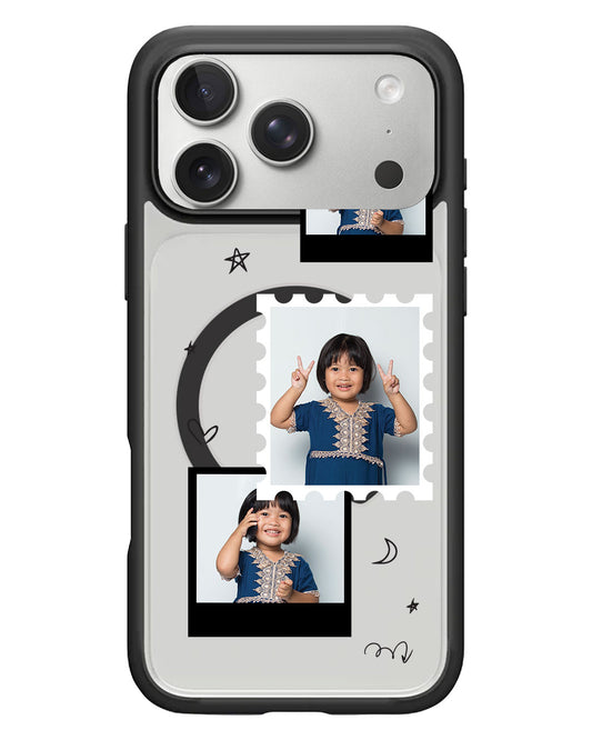 iPhone Rearguard Hybrid - Face Grid Black Polaroid