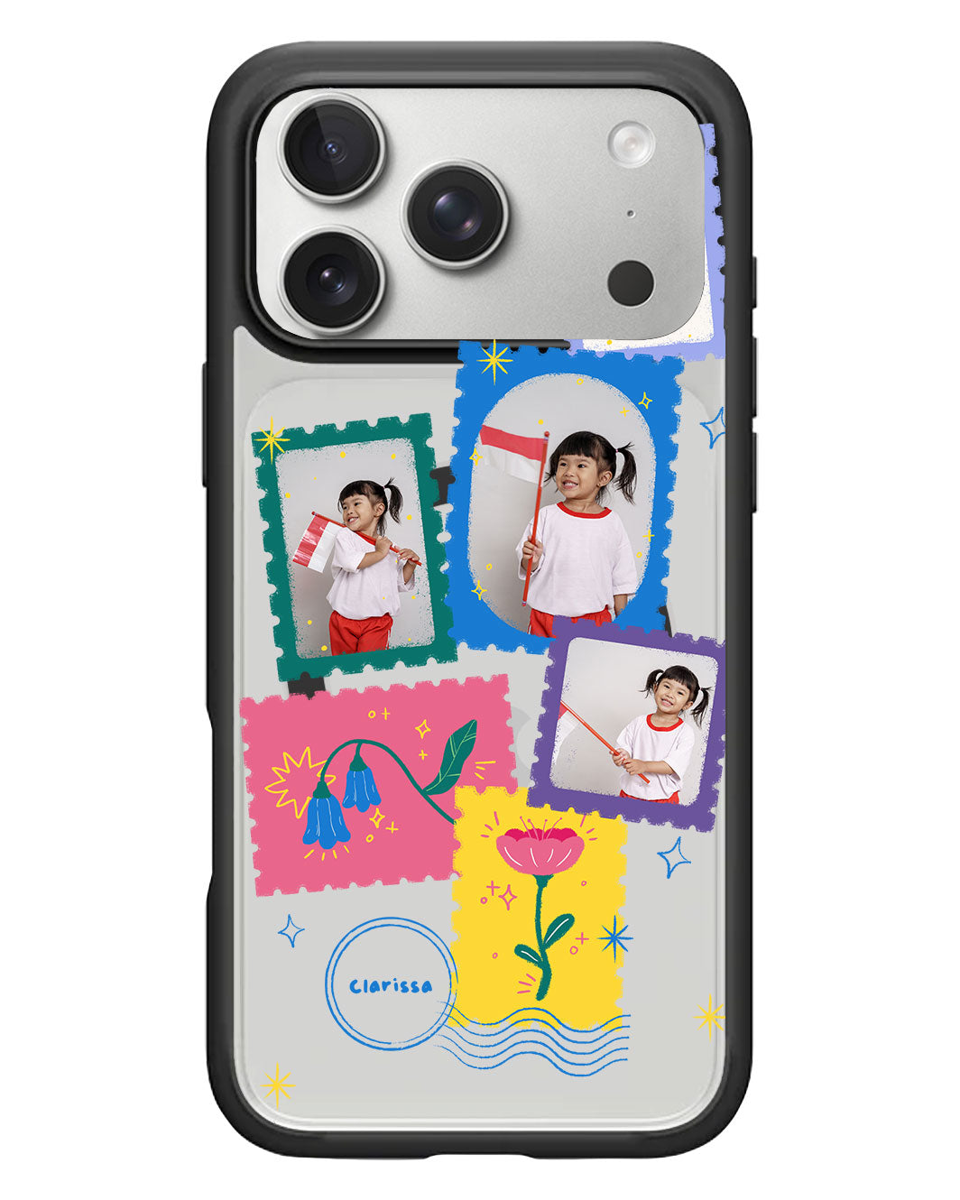 iPhone Rearguard Hybrid - Face Grid Floral Stamps