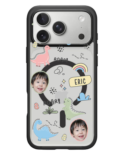 iPhone Rearguard Hybrid - Face Grid Dino
