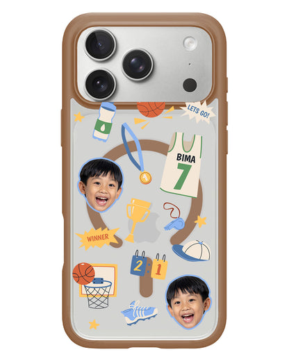 iPhone Rearguard Hybrid - Face Grid Basketball