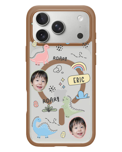 iPhone Rearguard Hybrid - Face Grid Dino
