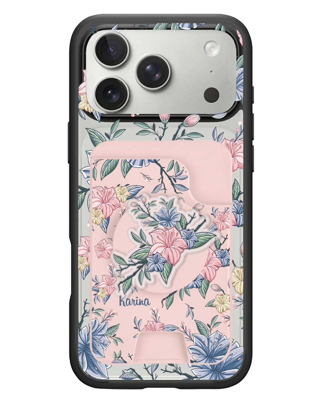 iPhone Magpop Wallet - Pink & Blue Florals