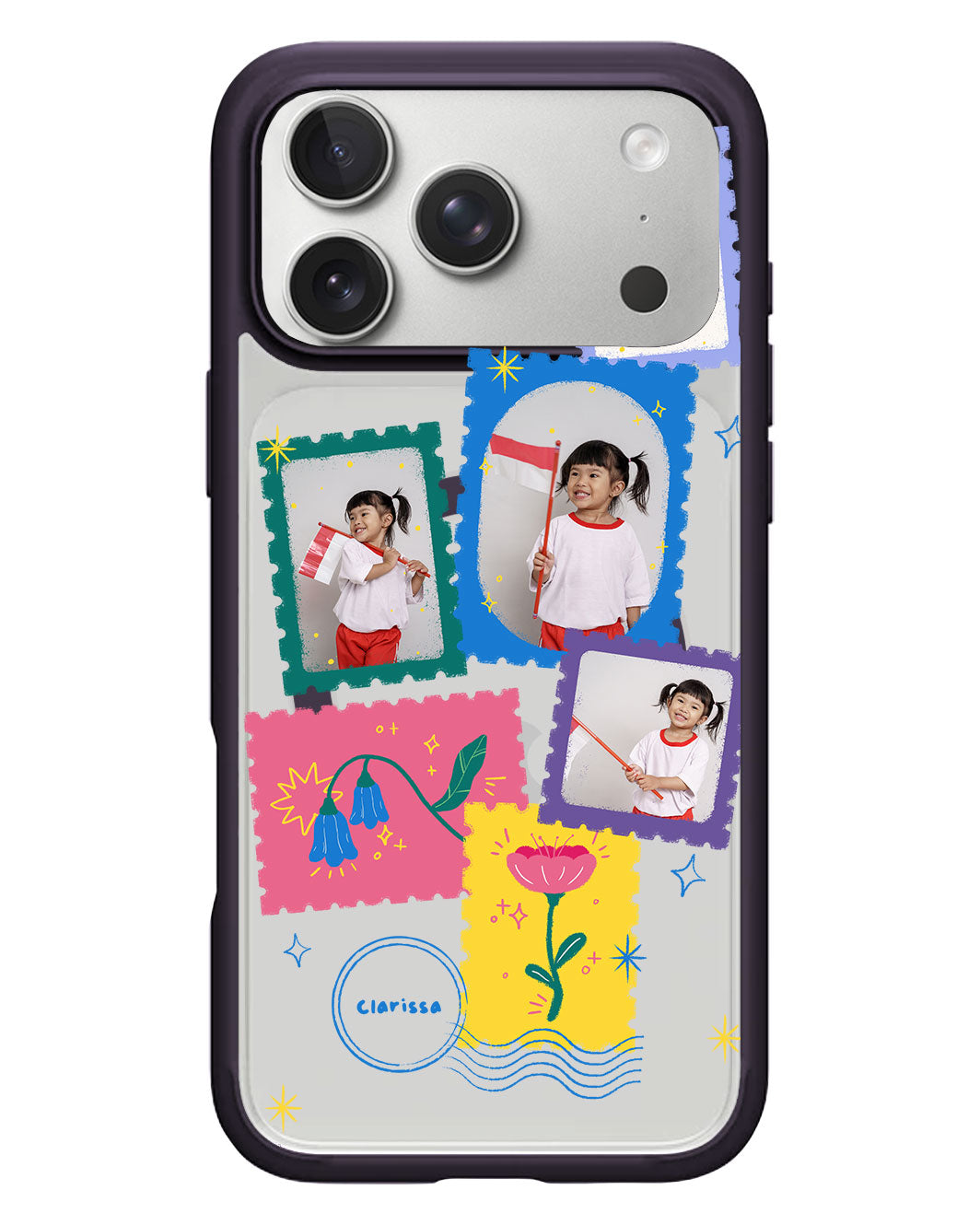 iPhone Rearguard Hybrid - Face Grid Floral Stamps