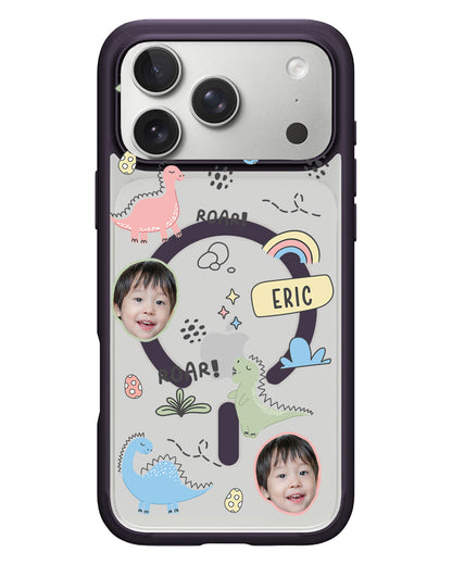 iPhone Rearguard Hybrid - Face Grid Dino