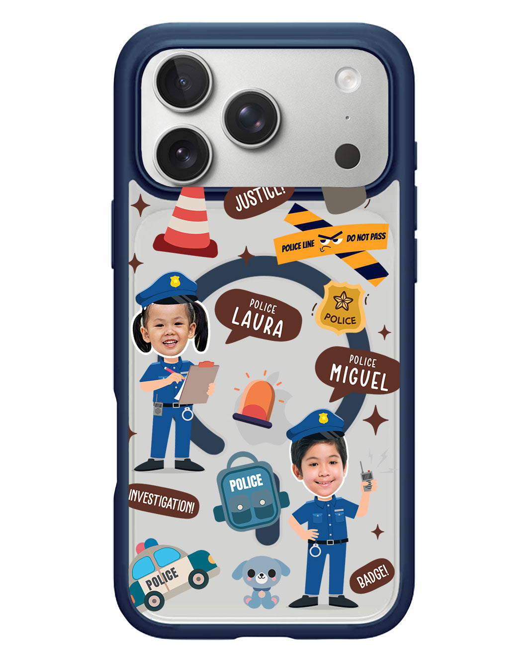 iPhone Rearguard Hybrid - Face Grid Dream Police