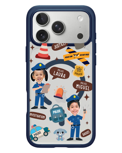 iPhone Rearguard Hybrid - Face Grid Dream Police