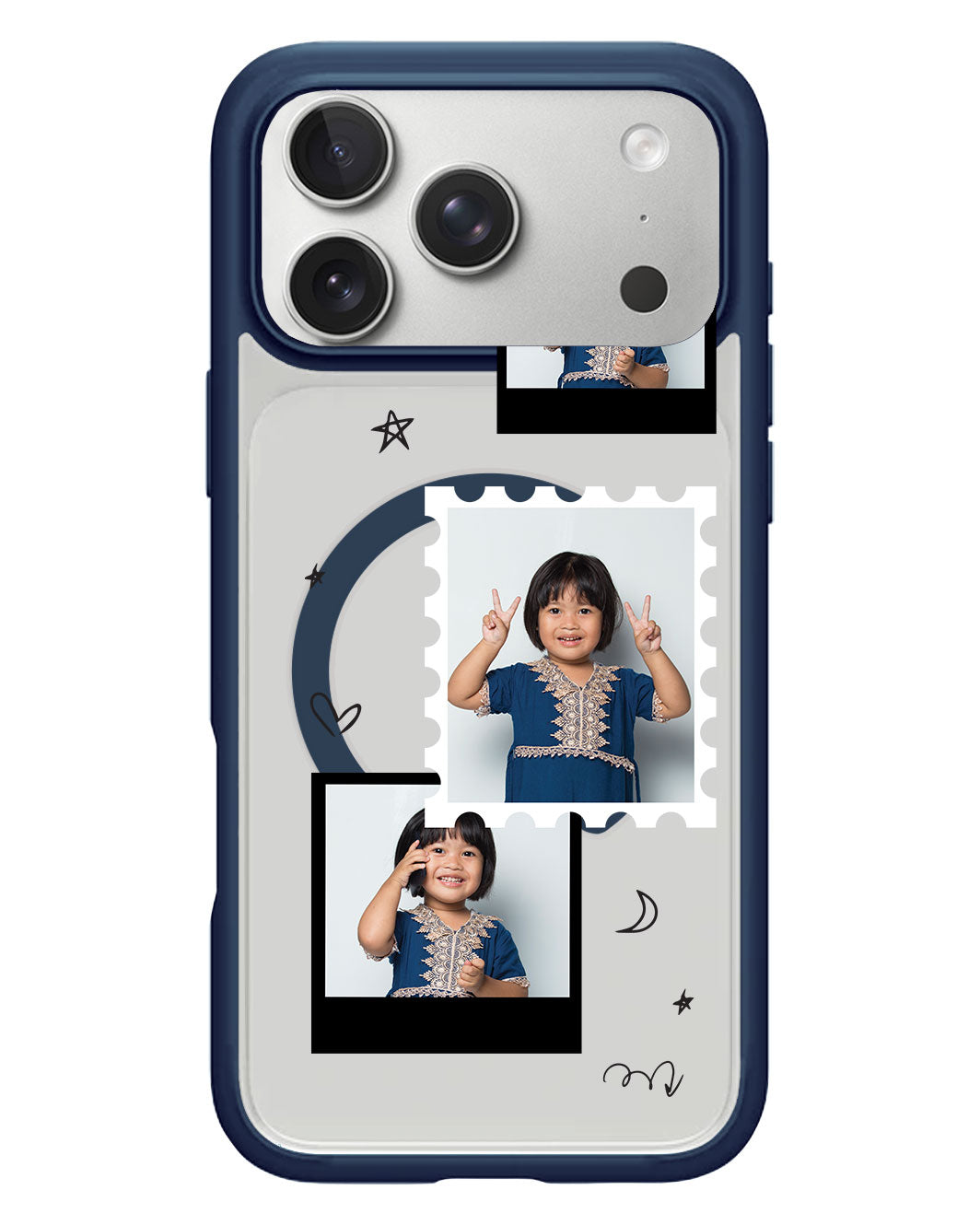 iPhone Rearguard Hybrid - Face Grid Black Polaroid