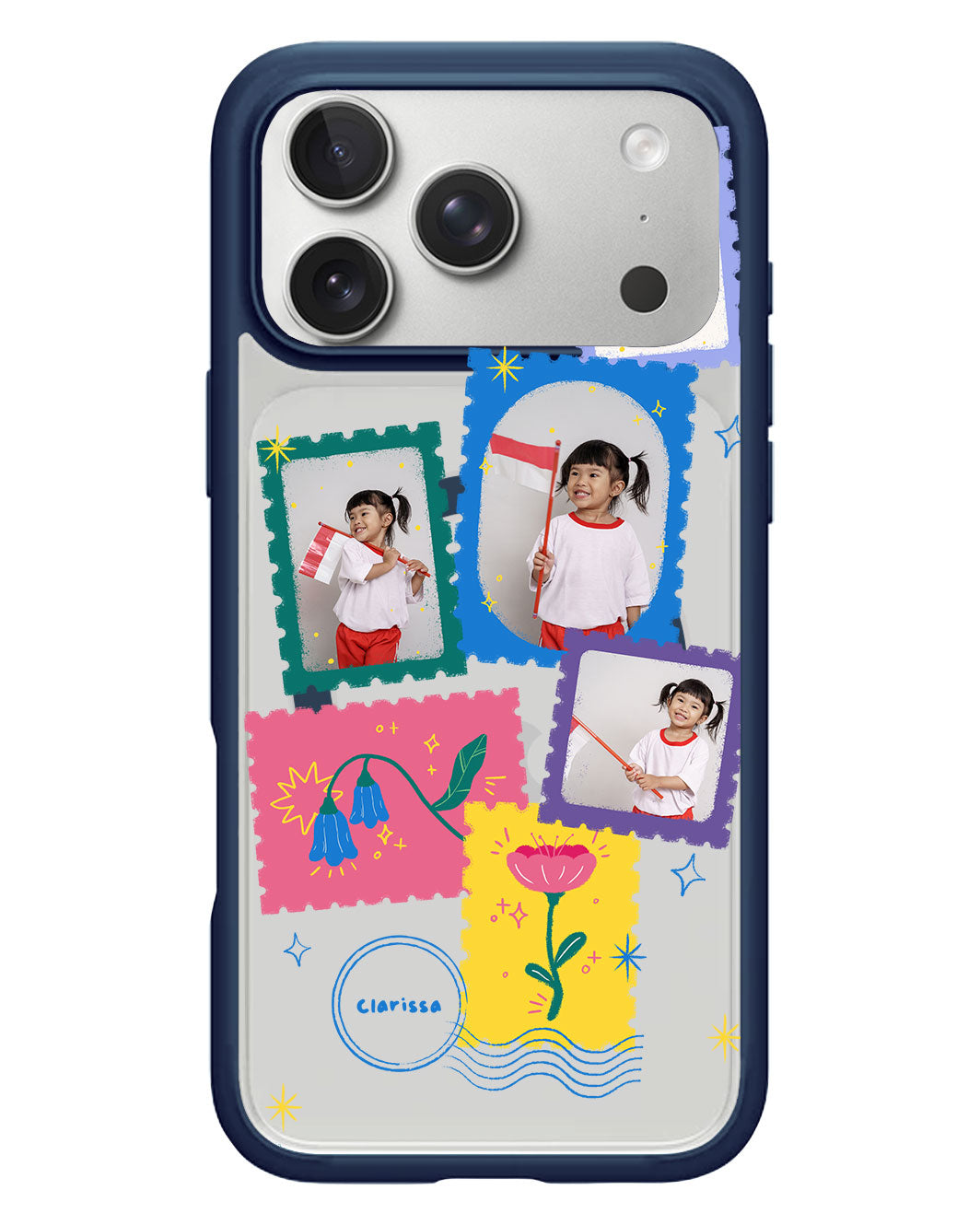 iPhone Rearguard Hybrid - Face Grid Floral Stamps
