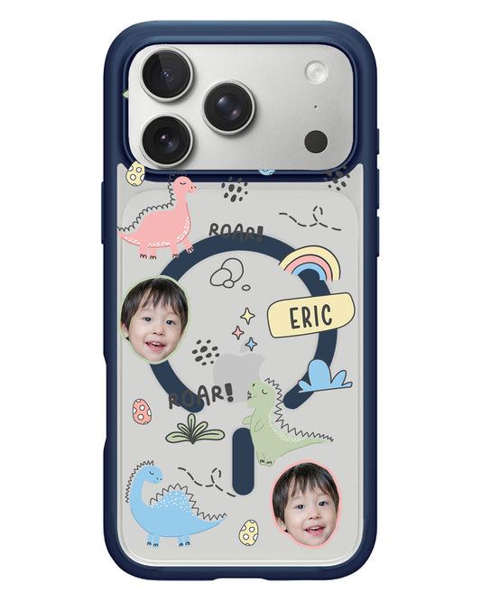 iPhone Rearguard Hybrid - Face Grid Dino