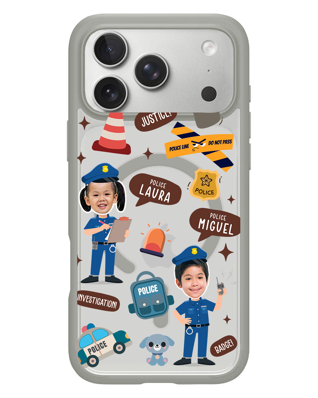 iPhone Rearguard Hybrid - Face Grid Dream Police