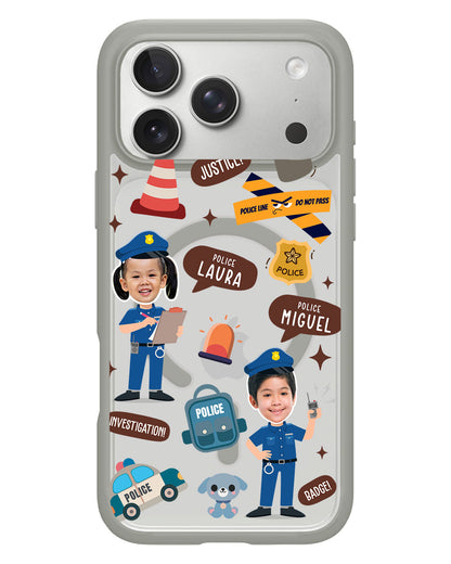 iPhone Rearguard Hybrid - Face Grid Dream Police