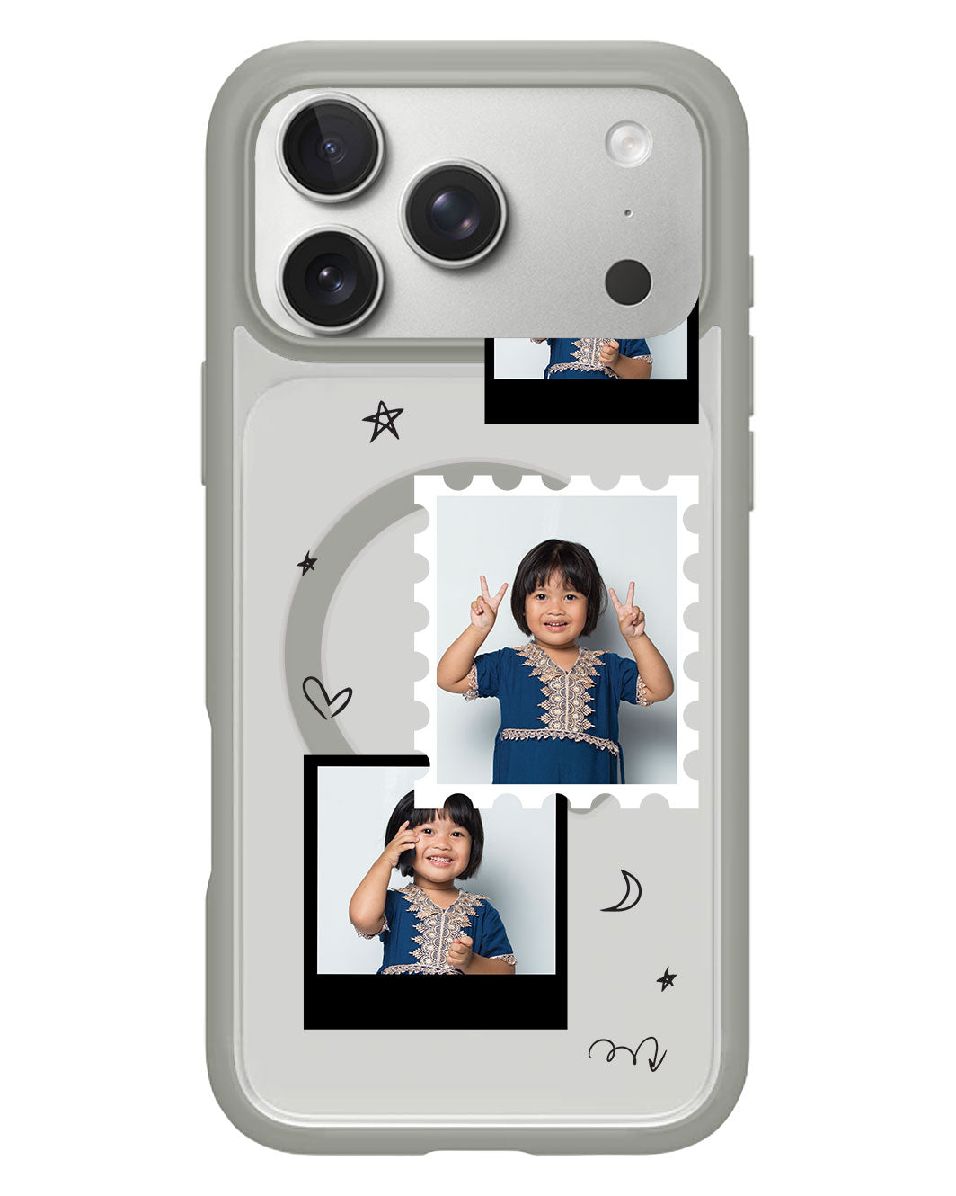 iPhone Rearguard Hybrid - Face Grid Black Polaroid
