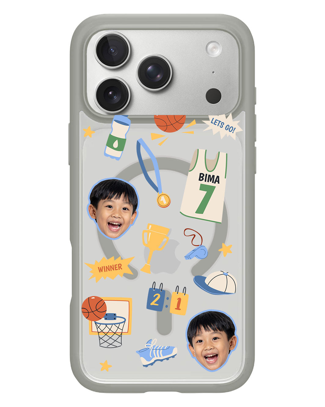 iPhone Rearguard Hybrid - Face Grid Basketball
