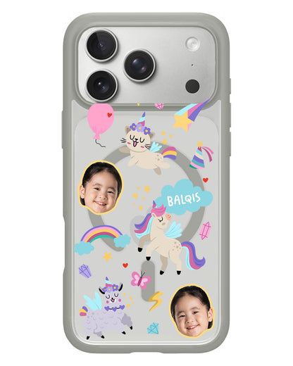 iPhone Rearguard Hybrid - Face Grid Unicorn
