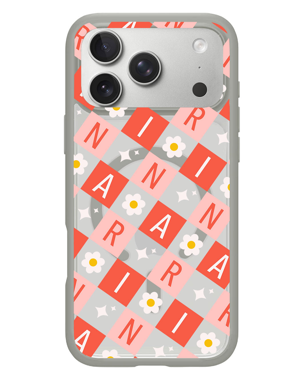 iPhone Rearguard Hybrid - CUSTOM MONOGRAM 3.0 Flower Grid 2.0