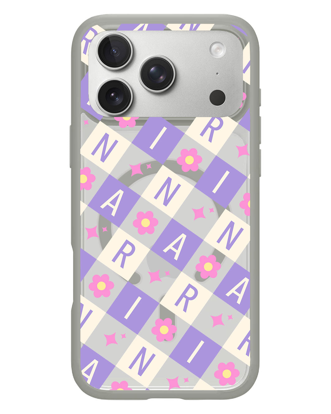 iPhone Rearguard Hybrid - CUSTOM MONOGRAM 3.0 Flower Grid 3.0