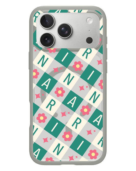 iPhone Rearguard Hybrid - CUSTOM MONOGRAM 3.0 Flower Grid 4.0