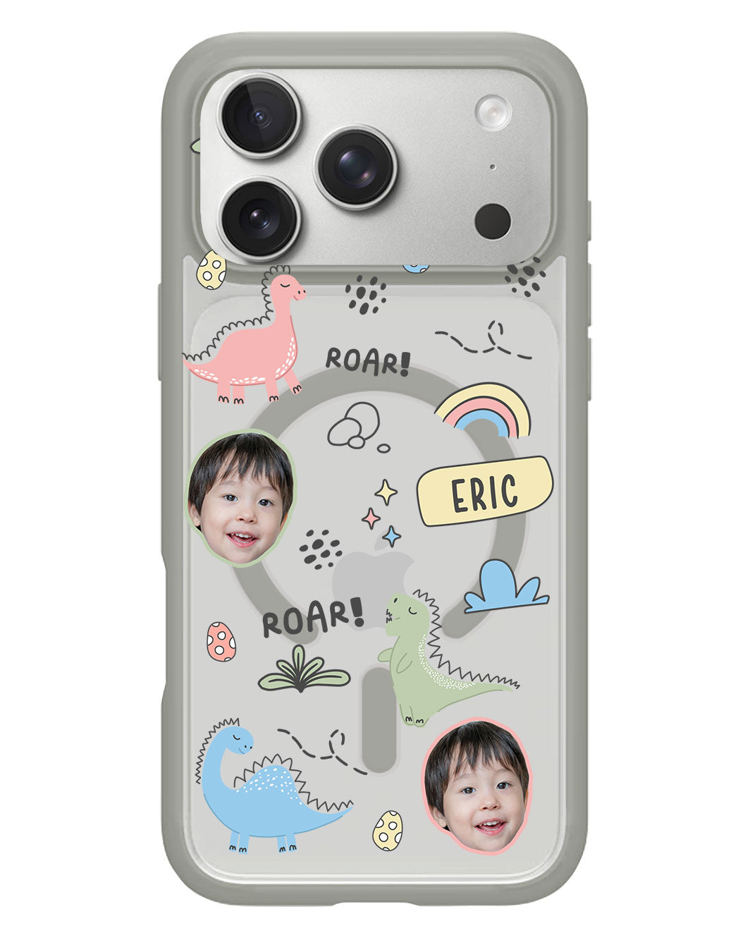 iPhone Rearguard Hybrid - Face Grid Dino