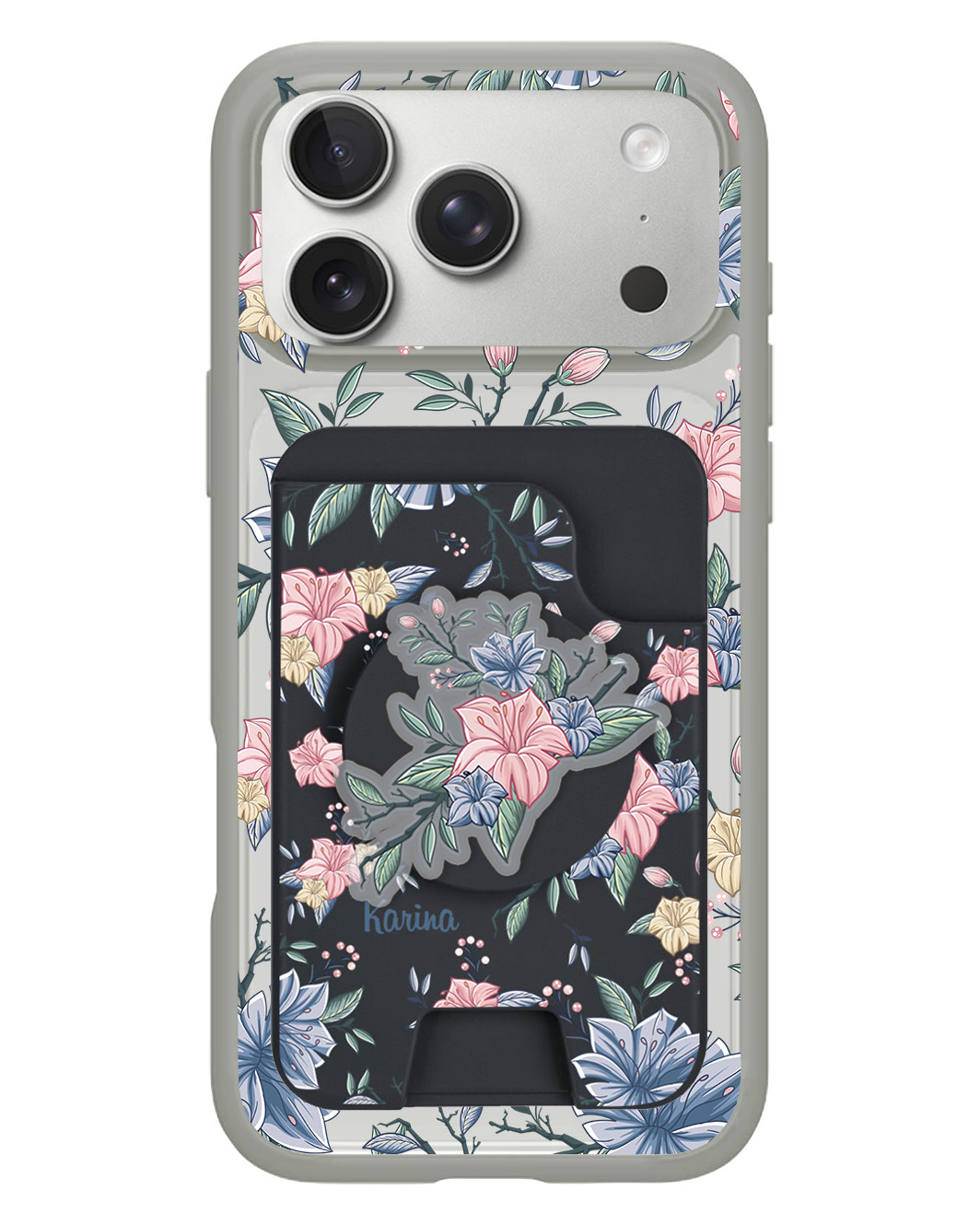 iPhone Magpop Wallet - Pink & Blue Florals