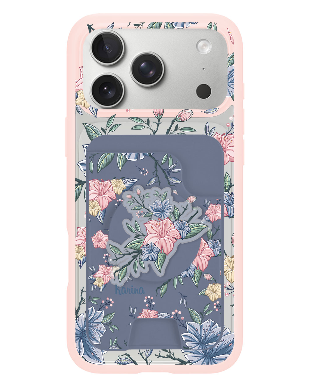 iPhone Magpop Wallet - Pink & Blue Florals